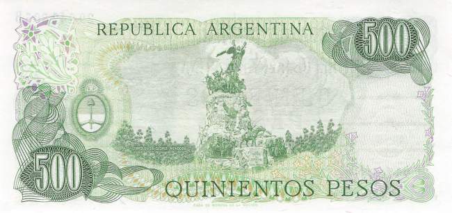 Argentinien p303b-2 B 500 Pesos 1977